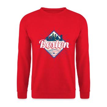 Boston dans le Massachusetts Vintage USA Souvenir - Sweat-shirt Unisexe - rouge - Devant - Alina (178cm) & Michal (187cm)