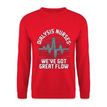 Dialysis Nurses We've Got Great Flow Renal Care - Unisex Sweatshirt - red - Front - Alina (178cm) & Michal (187cm)