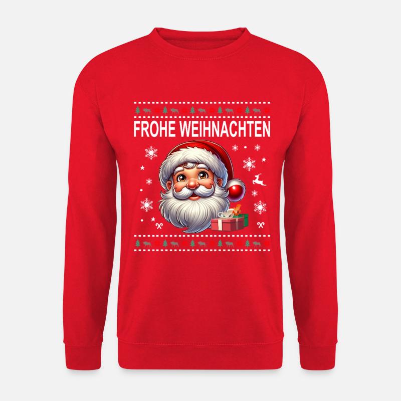 Frohe Weihnachten Santa Claus Weihnachtsmann - Unisex Pullover - Rot