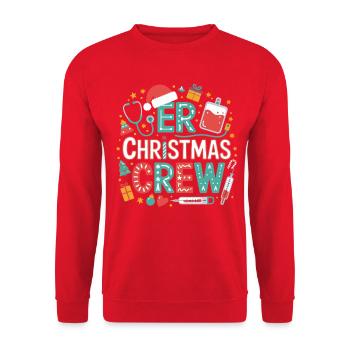 Krankenschwester Weihnachtscrew - Unisex Pullover - Rot - Vorne - Alina (178cm) & Michal (187cm)