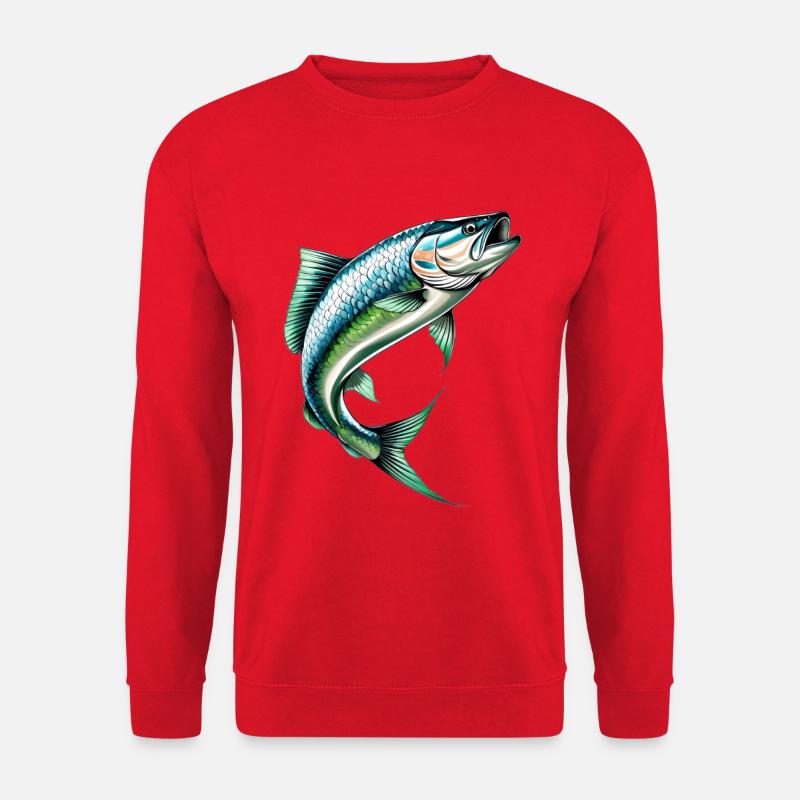 Jumping perch in green-blue - Unisex Sweatshirt - red