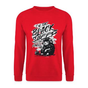 Moutons noirs de la famille - Sweat-shirt Unisexe - rouge - Devant - Alina (178cm) & Michal (187cm)