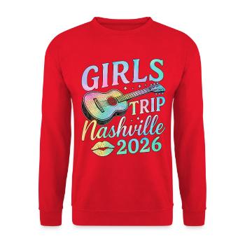 Girls Trip Nashville 2026 - Unisex Sweatshirt - red - Front - Alina (178cm) & Michal (187cm)