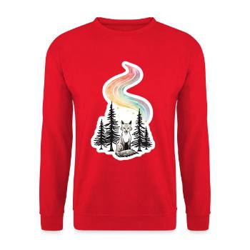 Renard des aurores boréales dans la forêt - Sweat-shirt Unisexe - rouge - Devant - Alina (178cm) & Michal (187cm)