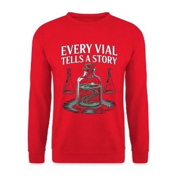 Technicien de laboratoire : chaque fiole raconte une histoire, scientifique - Sweat-shirt Unisexe - rouge - Devant - Alina (178cm) & Michal (187cm)