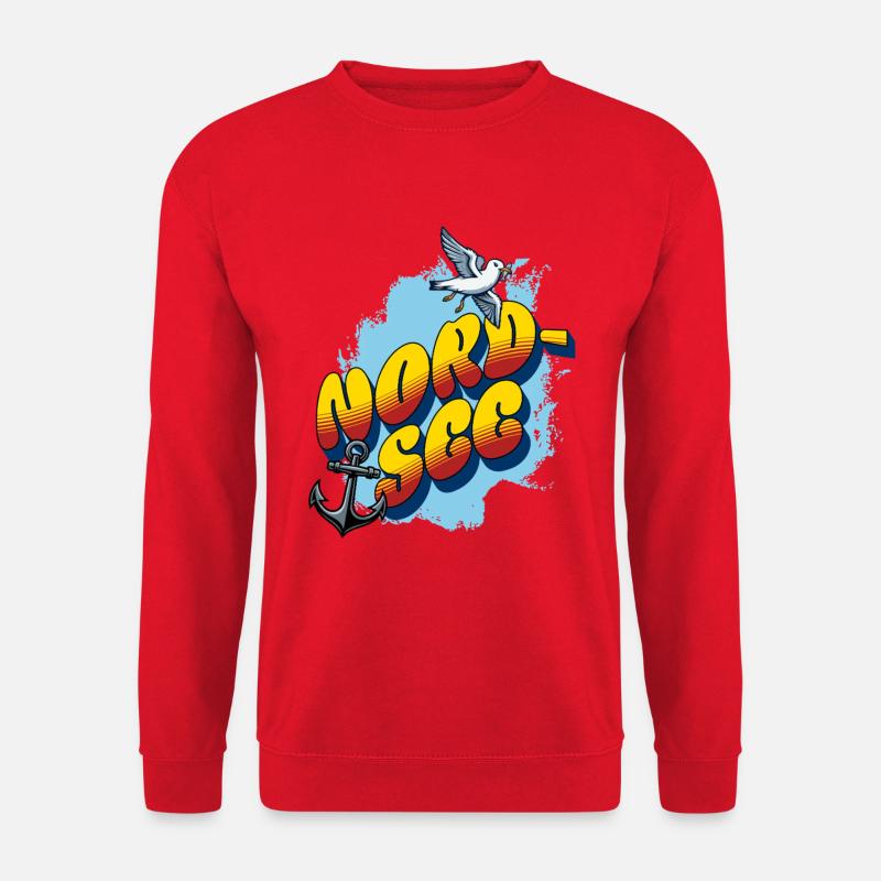 Nordsee | Anker & Möwe - Unisex Pullover - Rot