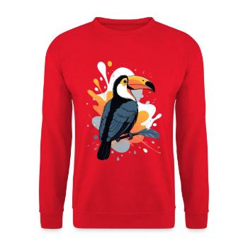 Tukan Farbexplosion - Unisex Pullover - Rot - Vorne - Alina (178cm) & Michal (187cm)