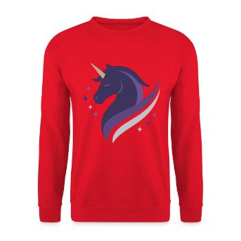 Mystical Purple Unicorn, Night Sky, Magic - Unisex Sweatshirt - red - Front - Alina (178cm) & Michal (187cm)