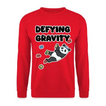 Chill Panda Climbing | Defying Gravity Bouldering - Unisex Sweatshirt - red - Front - Alina (178cm) & Michal (187cm)