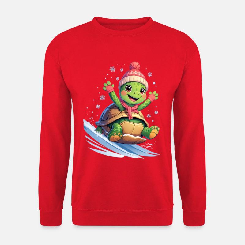 Winter Wave Surfturtle - Unisex Sweatshirt - red
