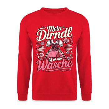 My dirndl is in the laundry - Unisex Sweatshirt - red - Front - Alina (178cm) & Michal (187cm)