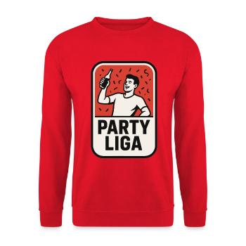Party Liga – Feier-Team Shirt - Unisex Pullover - Rot - Vorne - Alina (178cm) & Michal (187cm)