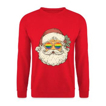 Pride Santa – Christmas with Love - Unisex Sweatshirt - red - Front - Alina (178cm) & Michal (187cm)