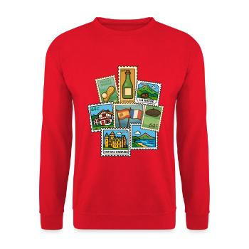 Baskenland Baskenland Euskadi Lauburu Stolzmarken - Unisex Pullover - Rot - Vorne - Alina (178cm) & Michal (187cm)