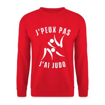 Je Peux Pas J'ai Judo Humour Cadeau - Sweat-shirt Unisexe - rouge - Devant - Alina (178cm) & Michal (187cm)