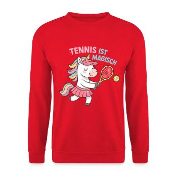 Le tennis est magique, fille licorne, magie - Sweat-shirt Unisexe - rouge - Devant - Alina (178cm) & Michal (187cm)