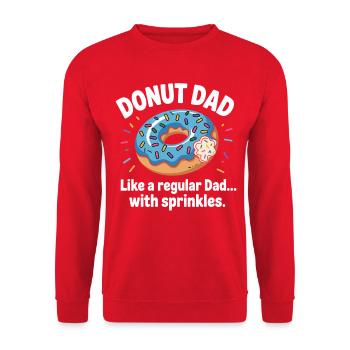 Donut Dad Sprinkles Humor - Unisex Sweatshirt - red - Front - Alina (178cm) & Michal (187cm)