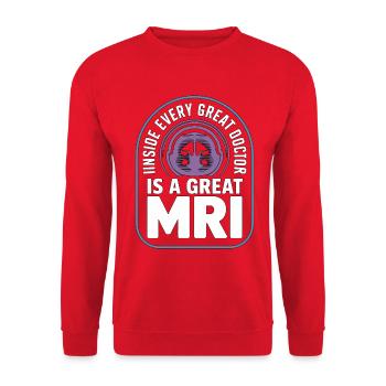 Le technicien IRM en tout grand médecin est un technicien en radiologie - Sweat-shirt Unisexe - rouge - Devant - Alina (178cm) & Michal (187cm)