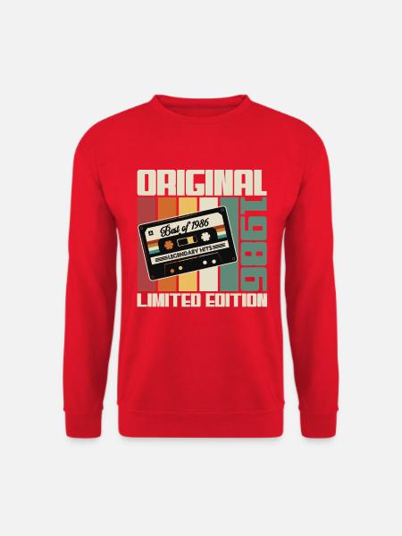 Original 1986 Jahrgang Vintage Geburtstag Retro - Unisex Pullover - Rot