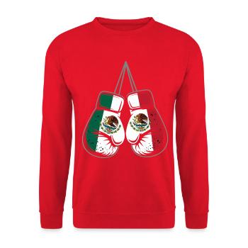 Mexico Flags Boxing Gloves - Unisex Sweatshirt - red - Front - Alina (178cm) & Michal (187cm)