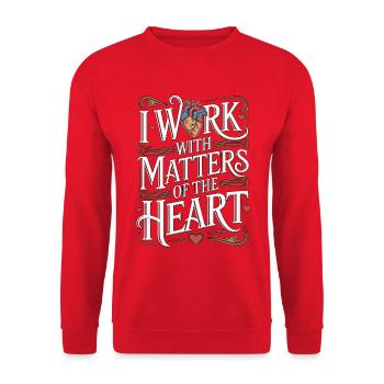 Cardiac Tech I Work With Matters Of Sonography - Unisex Pullover - Rot - Vorne - Alina (178cm) & Michal (187cm)