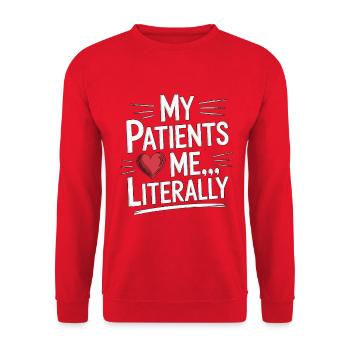 Cardiac Tech My Patients Heart Me Cath Lab Tech - Unisex Pullover - Rot - Vorne - Alina (178cm) & Michal (187cm)