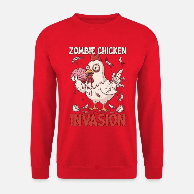 Zombie Chicken Invasion - Unisex Pullover - Rot