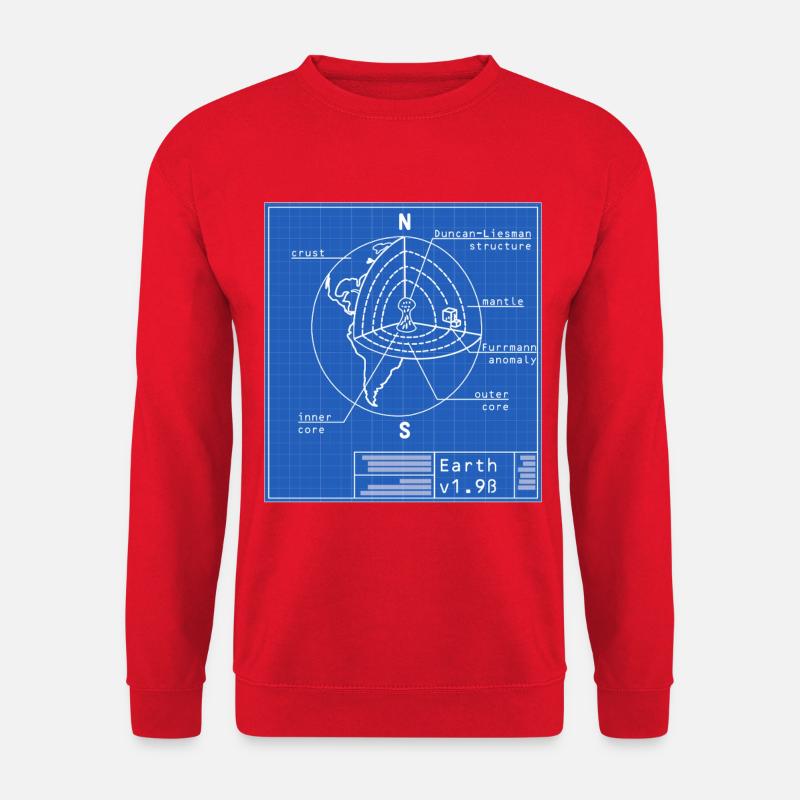 Blaupause Erde v1.9ß - Unisex Pullover - Rot