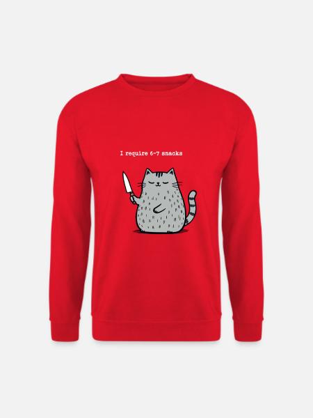6-7 Internet Meme 6 7 Snack Katze - Unisex Pullover - Rot