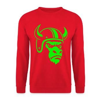Biker Bull – Racing Spirit & Steel Head - Sweat-shirt Unisexe - rouge - Devant - Alina (178cm) & Michal (187cm)