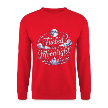Witchcraft Fueled By Moonlight Loves Rune Symbols - Unisex Sweatshirt - red - Front - Alina (178cm) & Michal (187cm)