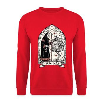 Baba Yaga Dunkle Slawische Hexenkunst - Unisex Pullover - Rot - Vorne - Alina (178cm) & Michal (187cm)