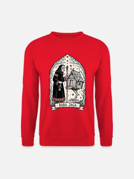 Baba Yaga Dunkle Slawische Hexenkunst - Unisex Pullover - Rot