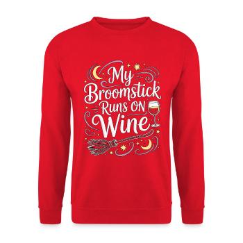 Witchcraft My Broomstick Runs On Moon Magic Wicca - Unisex Sweatshirt - red - Front - Alina (178cm) & Michal (187cm)