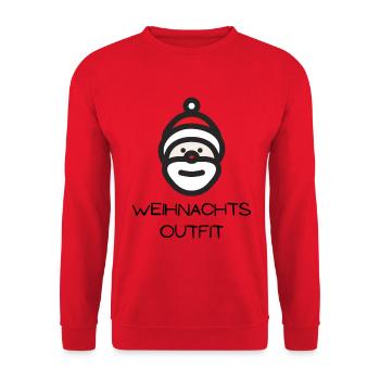 Weihnachtsoutfit Nikolaus Xmas - Unisex Pullover - Rot - Vorne - Alina (178cm) & Michal (187cm)