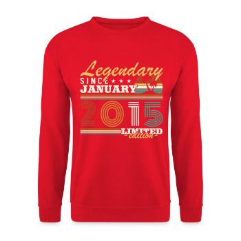 January 2015 Vintage Retro Birthday Gift - Unisex Sweatshirt - red - Front - Alina (178cm) & Michal (187cm)