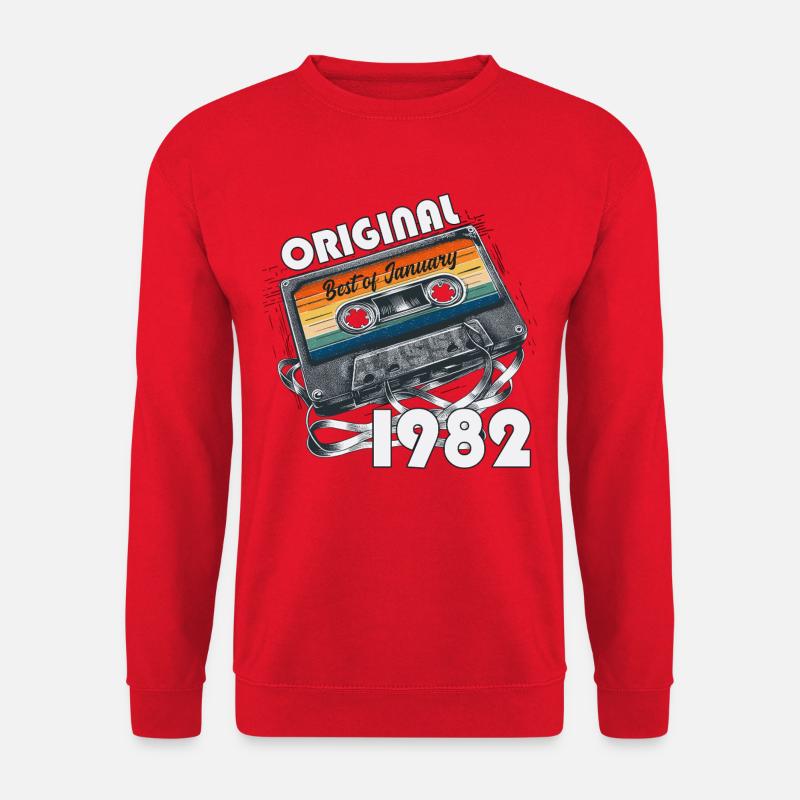 44th Birthday Cassette January 1982 - Unisex Sweatshirt - red