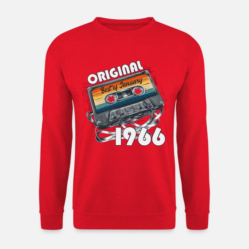 60th Birthday Cassette January 1966 - Unisex Sweatshirt - red