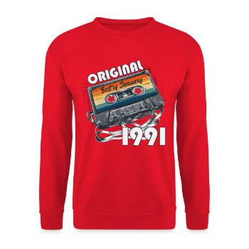 Cassette du 35e anniversaire janvier 1991 - Sweat-shirt Unisexe - rouge - Devant - Alina (178cm) & Michal (187cm)