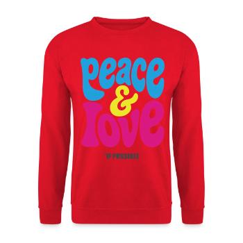 PEACE LOVE #4 - let's talk - Unisex Sweatshirt - red - Front - Alina (178cm) & Michal (187cm)