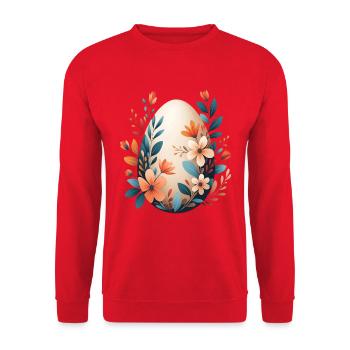 Œuf de fleur de printemps - Sweat-shirt Unisexe - rouge - Devant - Alina (178cm) & Michal (187cm)