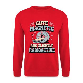 Technicien IRM mignon, magnétique et légèrement radiographe - Sweat-shirt Unisexe - rouge - Devant - Alina (178cm) & Michal (187cm)