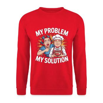 Ramen My Problem My Pictogram Dad Mom Noodle Bowl - Unisex Pullover - Rot - Vorne - Alina (178cm) & Michal (187cm)