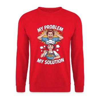 Ramen My Problem My Pictogram Mom Food Enthusiast - Unisex Sweatshirt - red - Front - Alina (178cm) & Michal (187cm)