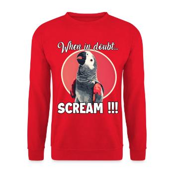 Idée de cadeau humoristique pour les gardiens de perroquets - Sweat-shirt Unisexe - rouge - Devant - Alina (178cm) & Michal (187cm)