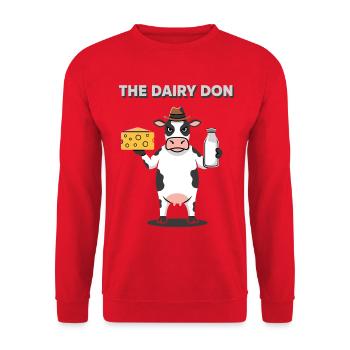 Le lait fromage de la mafia laitière Don Cow Mafia - Sweat-shirt Unisexe - rouge - Devant - Alina (178cm) & Michal (187cm)