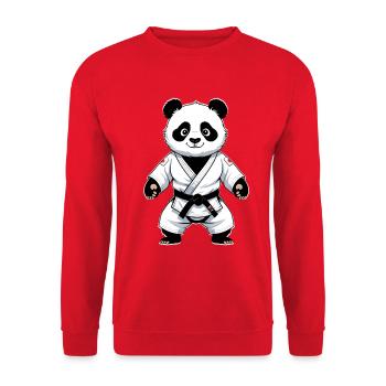 Panda martial artist in gi - Unisex Sweatshirt - red - Front - Alina (178cm) & Michal (187cm)