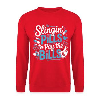 Pills to Pay the Bills - Unisex Sweatshirt - red - Front - Alina (178cm) & Michal (187cm)