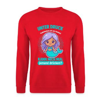Under pressure mermaid - Unisex Sweatshirt - red - Front - Alina (178cm) & Michal (187cm)