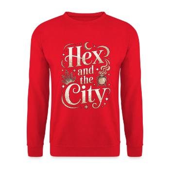 Witchcraft Hex And The Spellcaster Astrology Wicca - Unisex Sweatshirt - red - Front - Alina (178cm) & Michal (187cm)